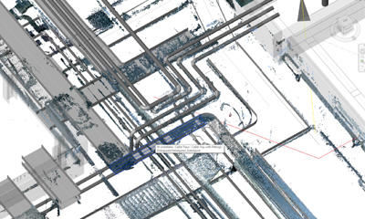 Puntenwolk van het luchtkanaal 3D scan